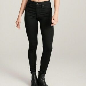 Abercrombie & Fitch Black Sateen Ultra Skinny High-Rise Jeans size 12R